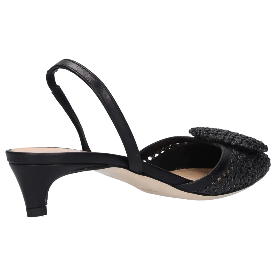 EN AVANT - Riemchensandalen SILBIDOS Kalbsleder Bast - schwarz