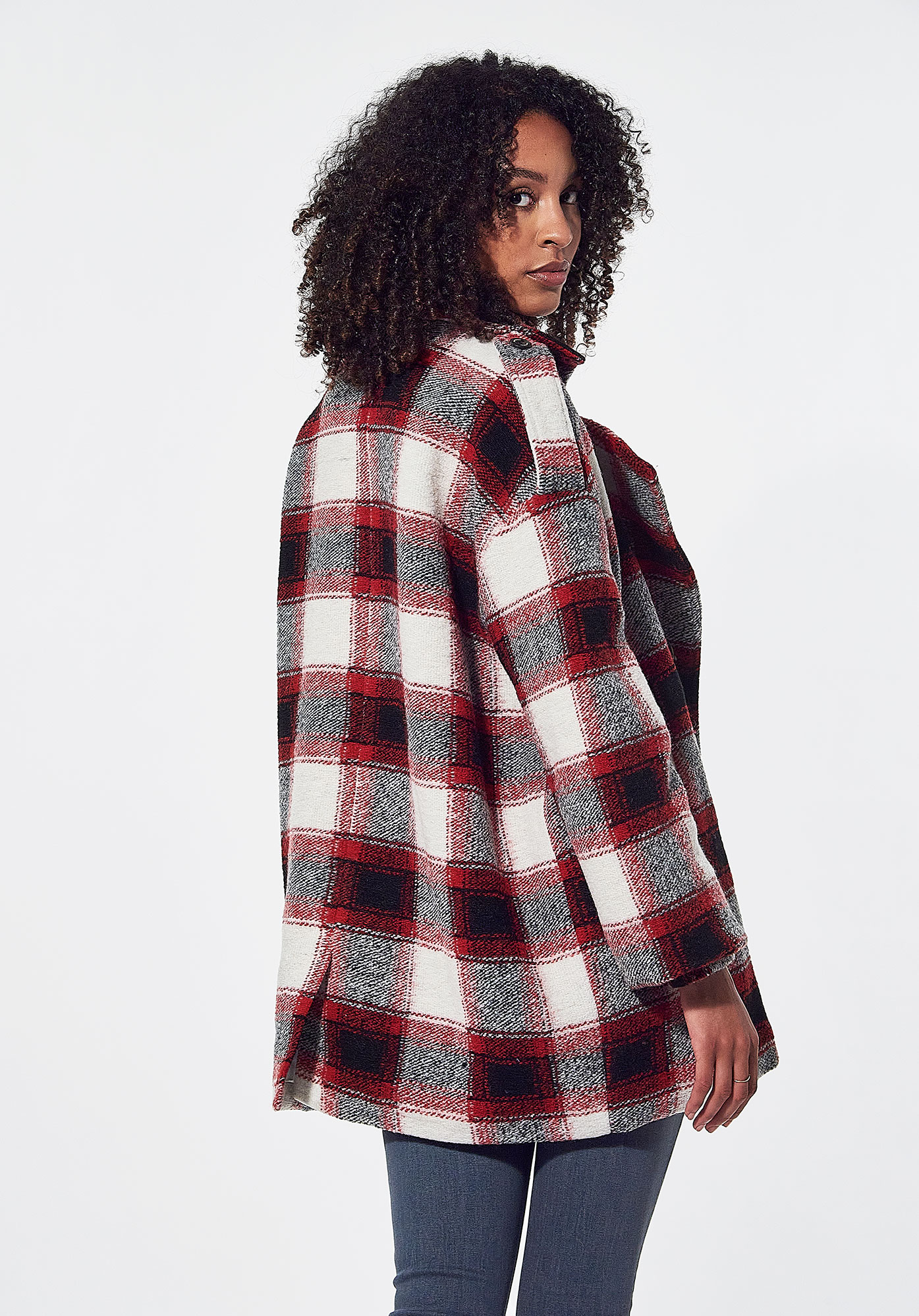 FEO    Manteau à carreaux tartan Femme