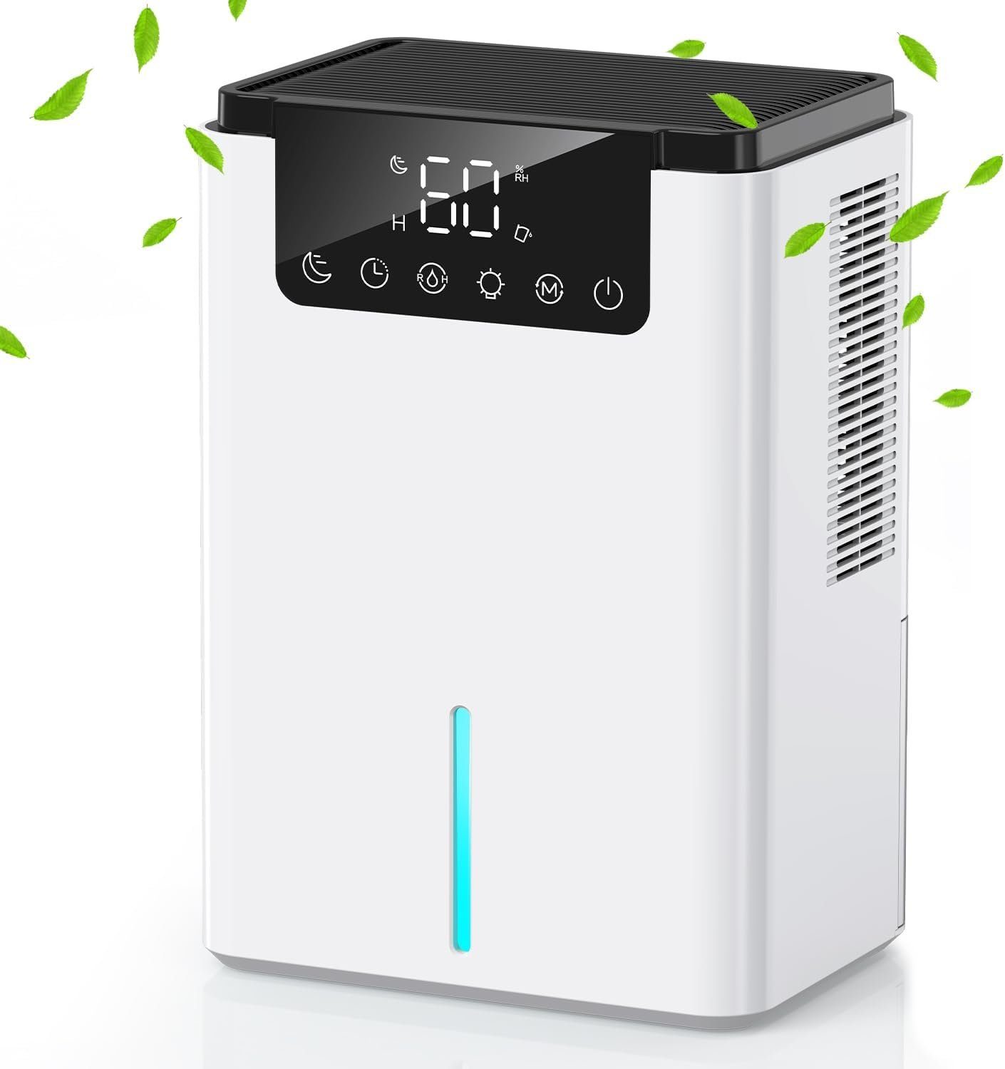 ASLENY Luftentfeuchter Elektrischer Luftentfeuchter, 2500 ml, Raumluftentfeuchter, leiser Luftentfeuchter mit Abtaufunktion und Schlafmodus