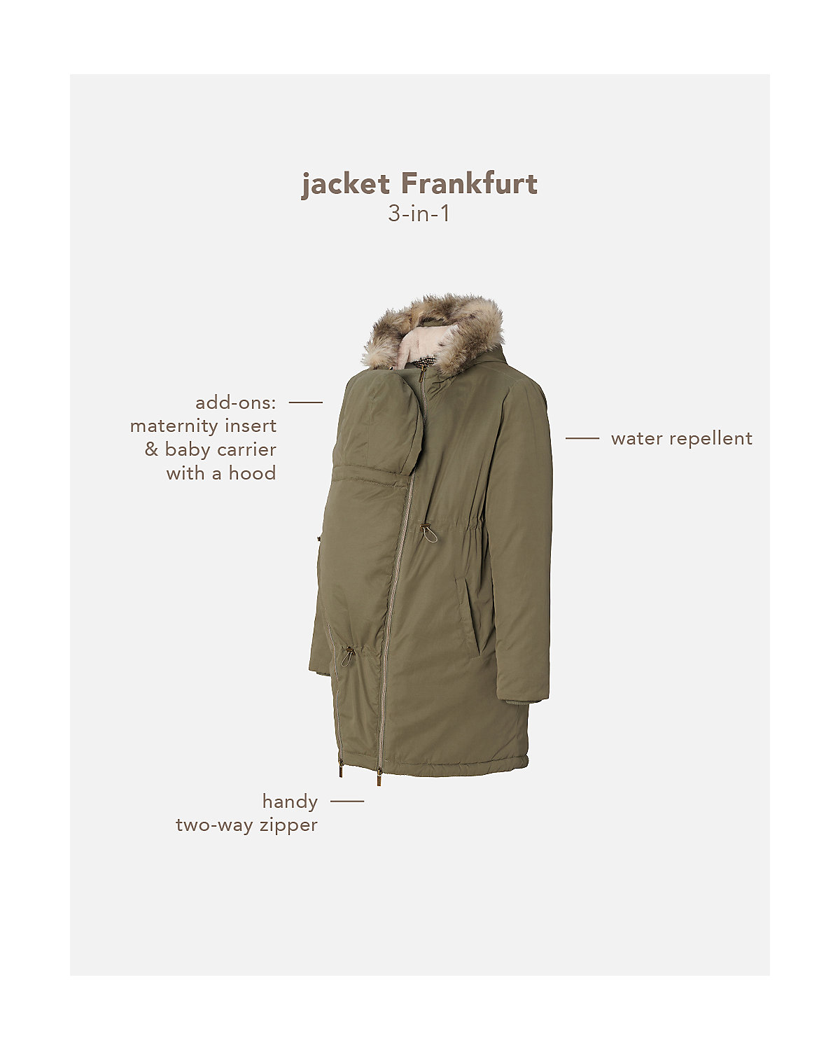 Umstandsjacke Winter Frankfurt 3-Way Umstandsjacken