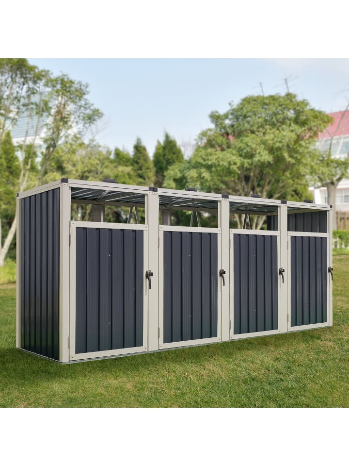 pro.tec Mülltonnenbox Tarbek für 4 Tonnen in Anthrazit (B)292cm günstig kaufen onesize