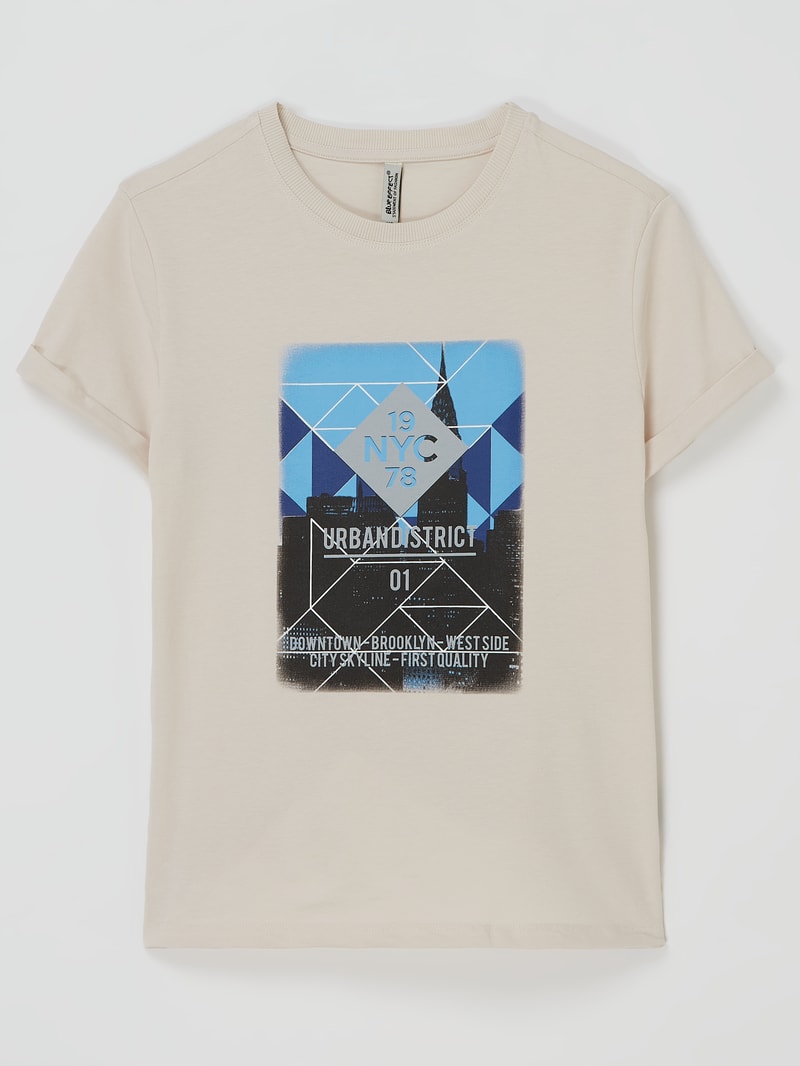 T-Shirt mit Print Modell 'Urbandistrict' in offwhite