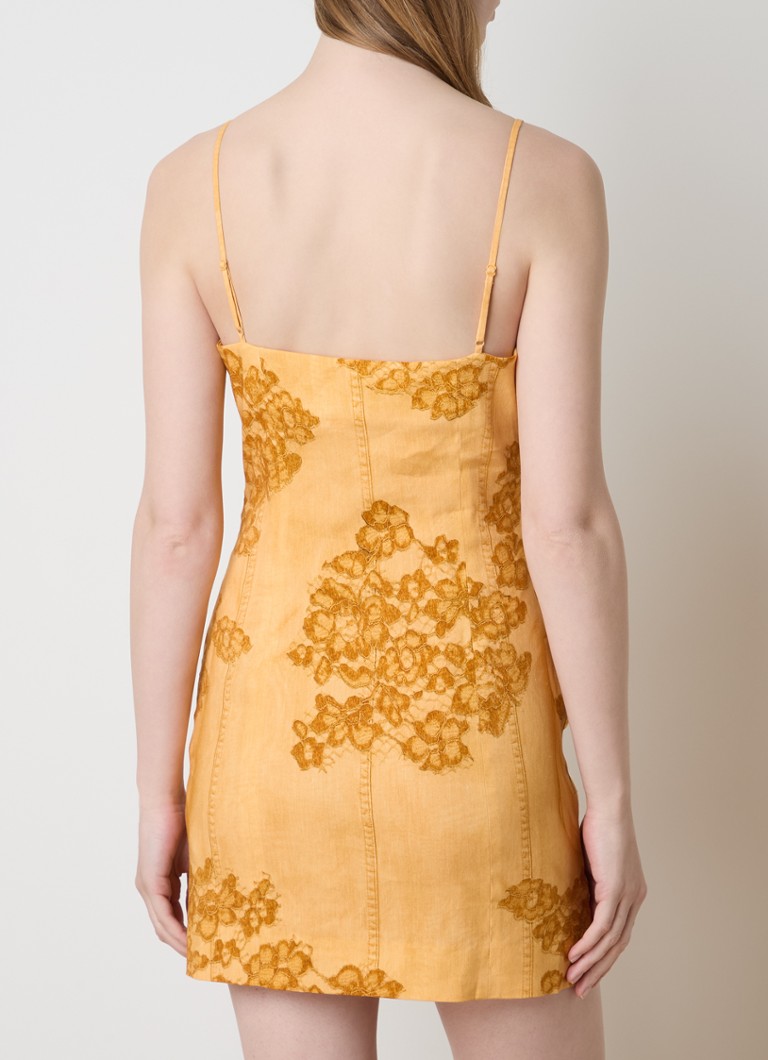 Μίνι φόρεμα με στάμπα από λινό μείγμα Acne Studios