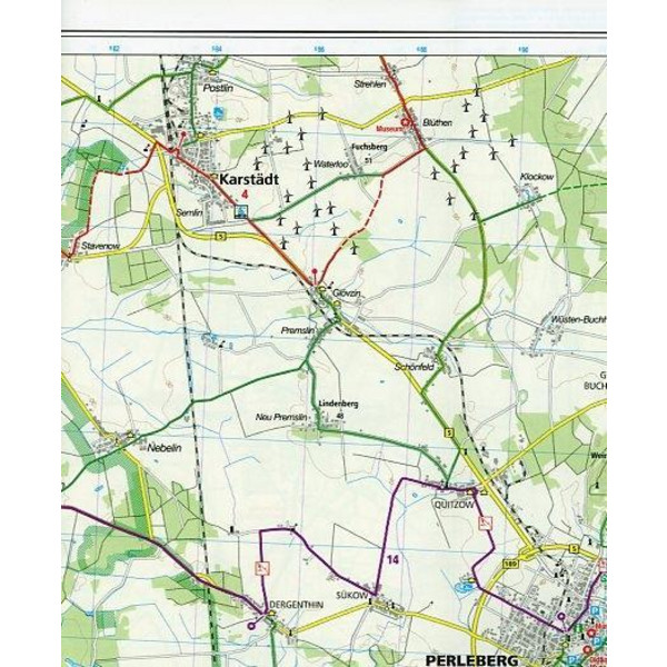 Wittenberge - Flusslandschaft Elbe - Östliche Prignitz 1 : 70 000 - Fahrradkarte