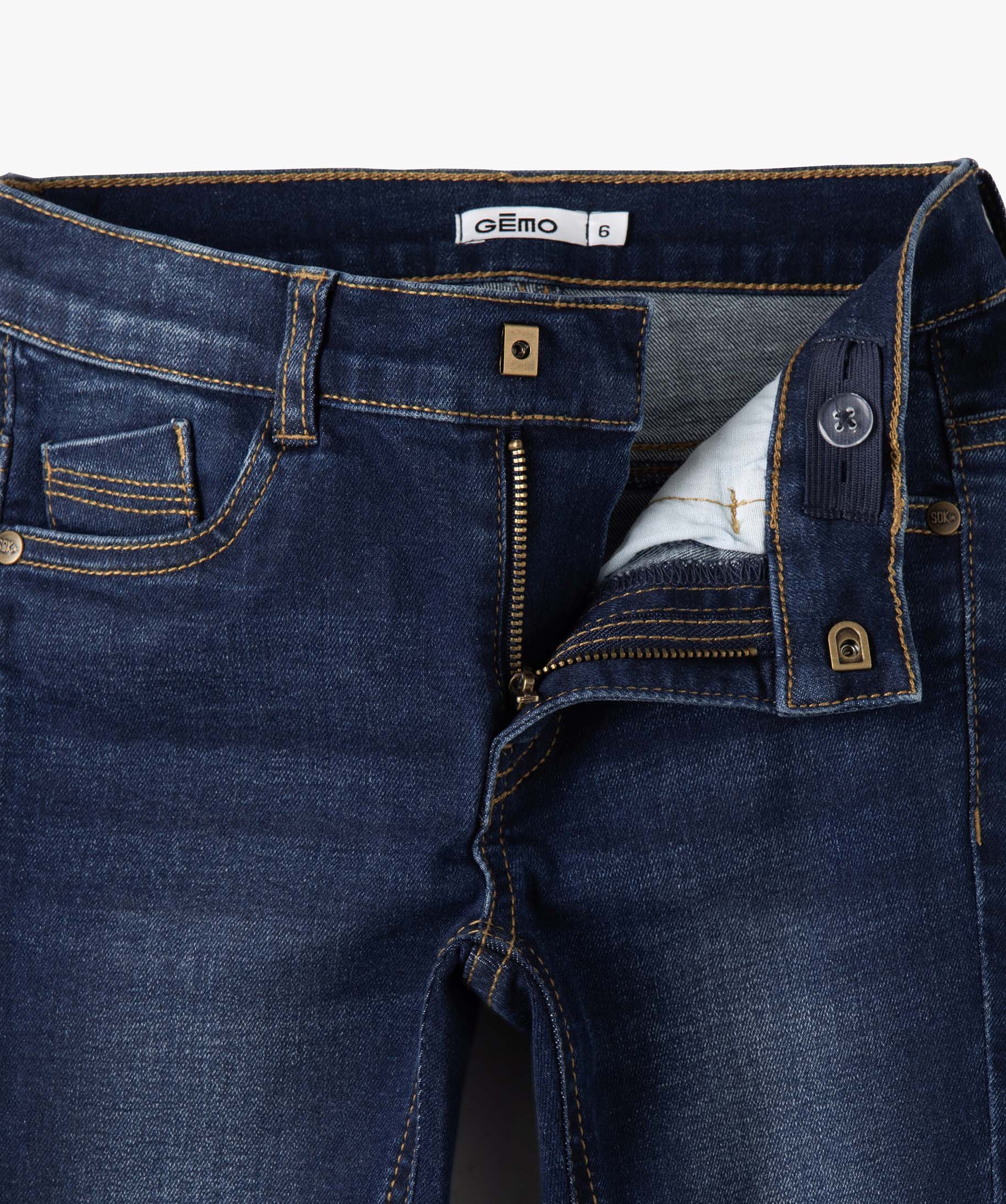 Jean coupe skinny extensible 5 poches Garçon stone | GEMO