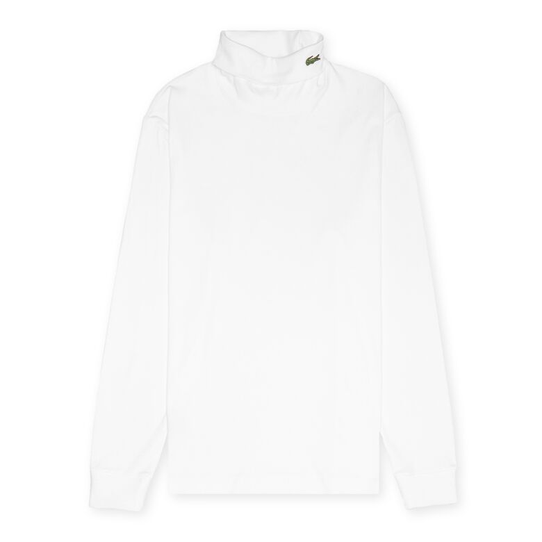 Lacoste Turtle Neck LS with Croc white