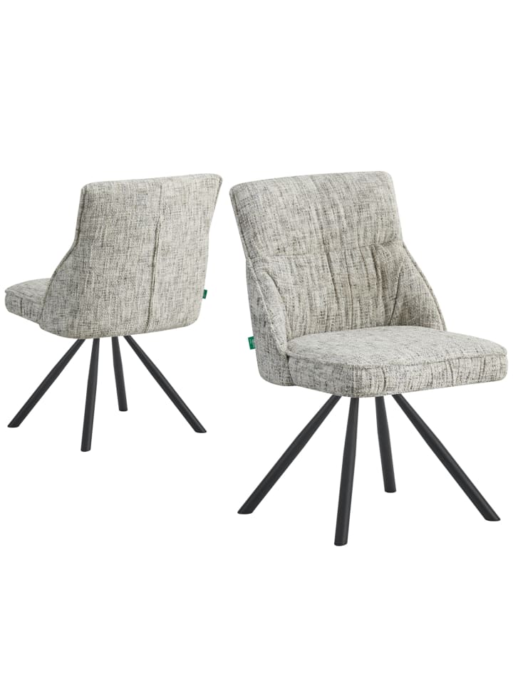 DUBI Möbel 2er-Set: Drehstuhl SERINA  in Hellgrau - (B)61 x (H)81 x  (T)62 cm günstig kaufen onesize