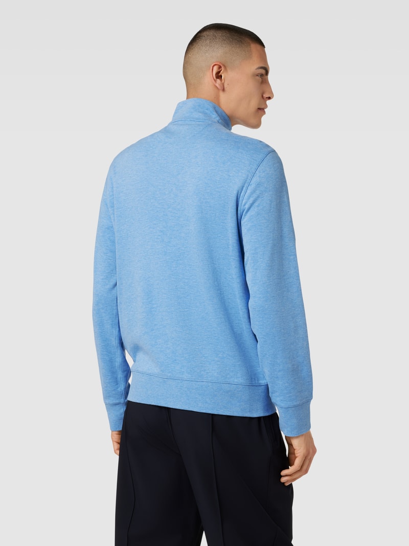 Sweatshirt mit Viskose-Anteil und kurzem Reißverschluss in royalblau