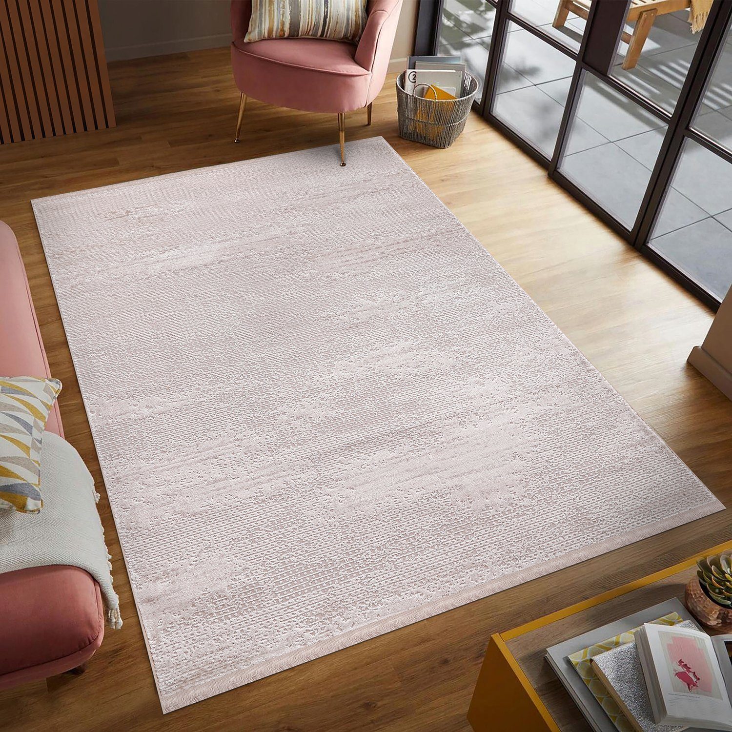 Designteppich Wohnzimmer Designer Teppich Abstrakte Musterung Modern Kurzflor Cream, Carpetilla, Rechtetig, Höhe: 13 mm, Wohnzimmer, Schlafezimmer, kinderzimmeer, Esszimmer, kurzfloor