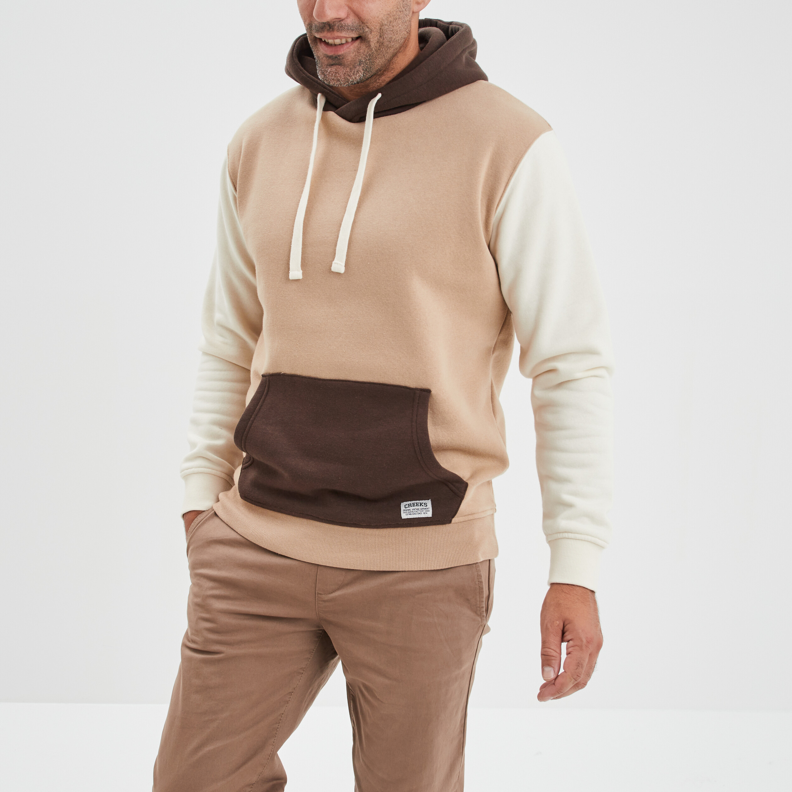 Sweat à capuche hoodie Creeks marron homme | La Halle