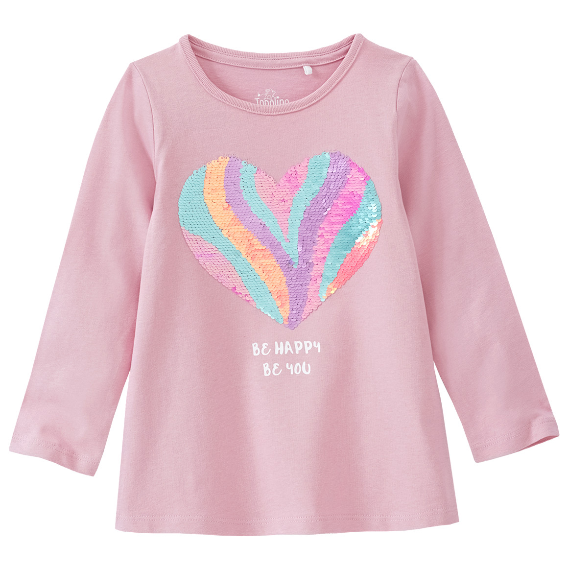 Mädchen Langarmshirt mit Wendepailletten