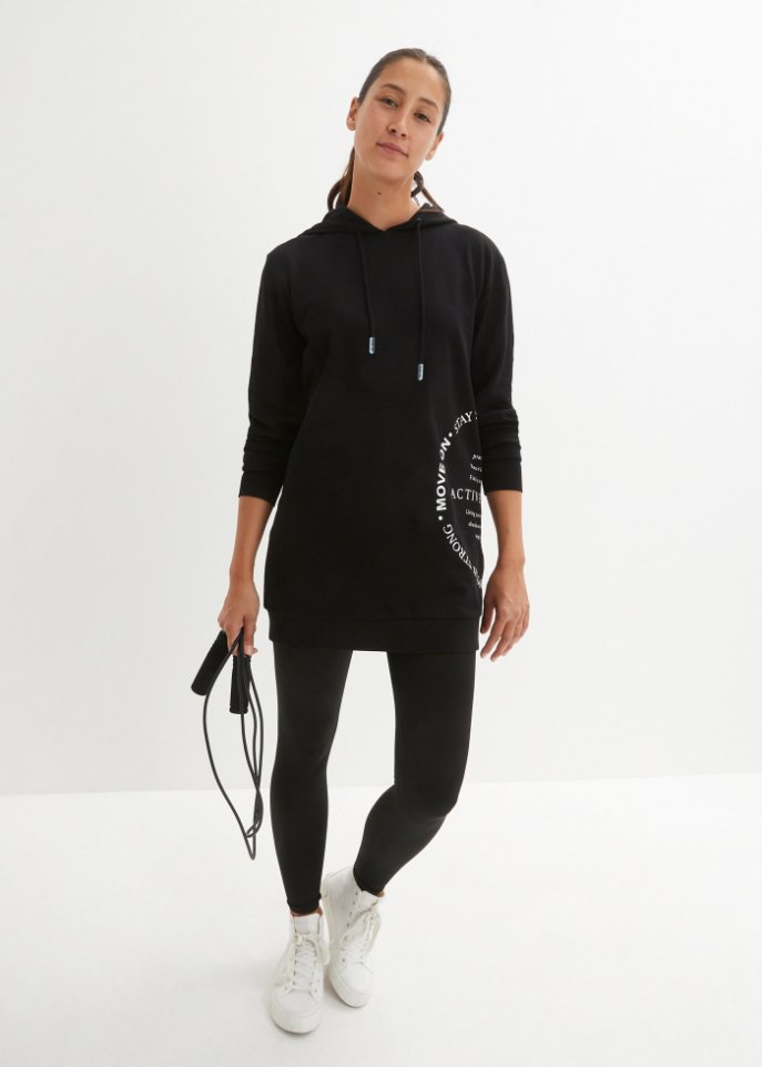Long-Sweatshirt mit Statementdruck