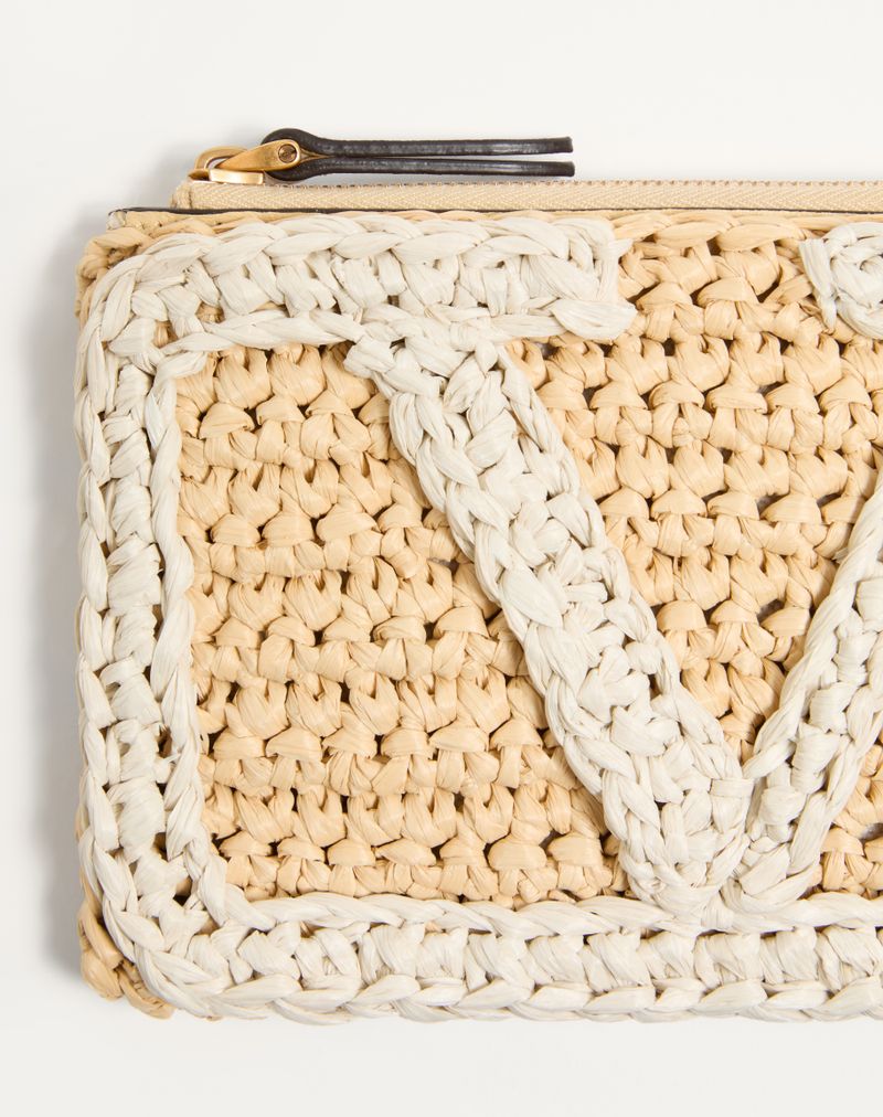 Valentino Garavani Viva Superstar Synthetic Raffia Clutch