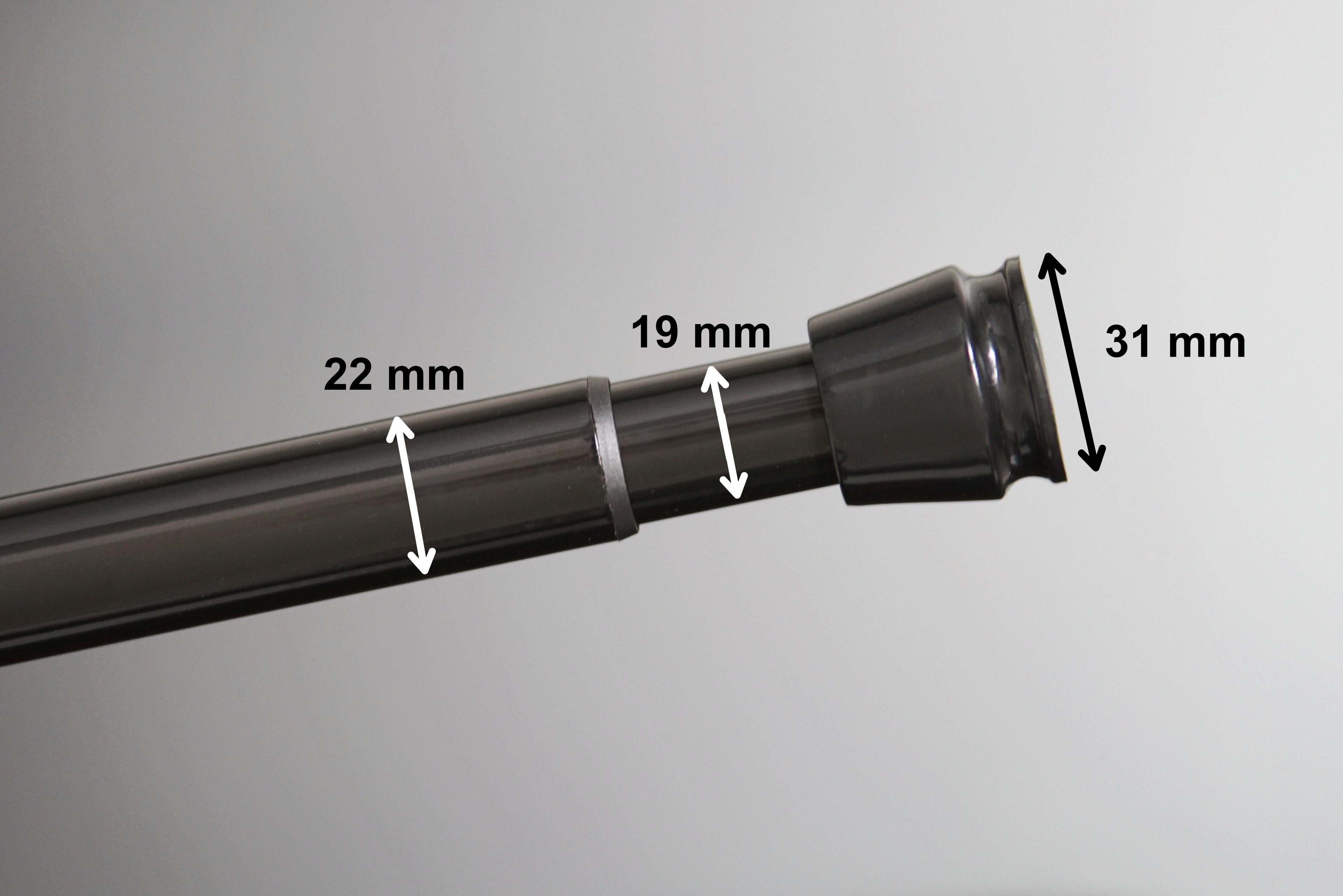 Klemmstange Teleskopstange 55-90 cm Türvorhangstange Duschvorhangstange Badstange, tinycurtains, Ø 0.22 mm, 1-läufig, ausziehbar, klemmbar, geklemmt, Metall, Stange für Türvorhang ohne Bohren stufenlos verstellbar rostfrei