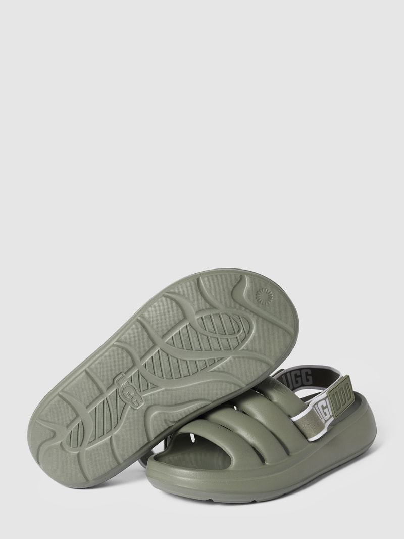 Sandalen mit Label-Details Modell 'FLUFF YEAH' in olivgrün