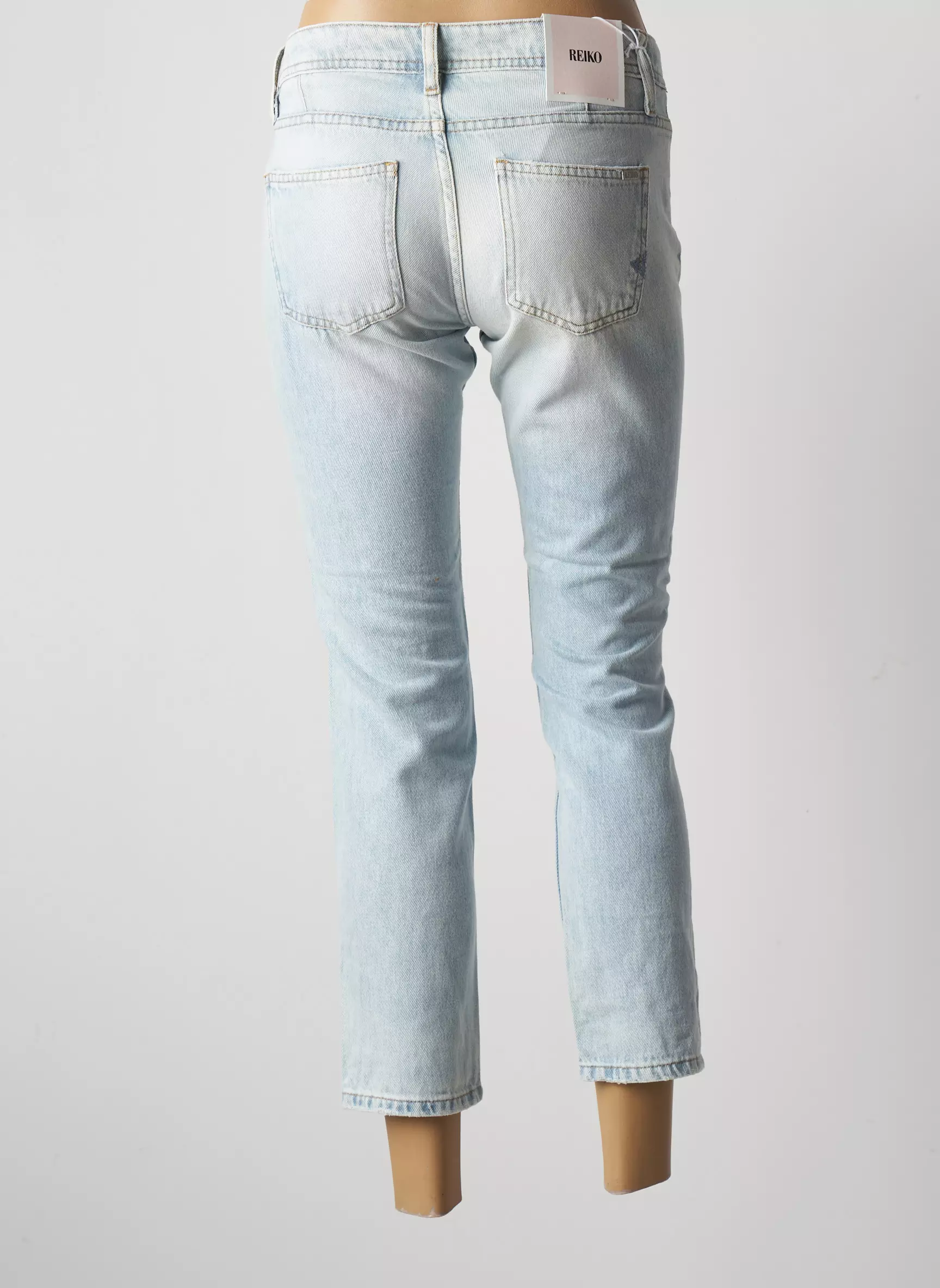 Reiko Jeans Coupe Slim Femme couleur bleu