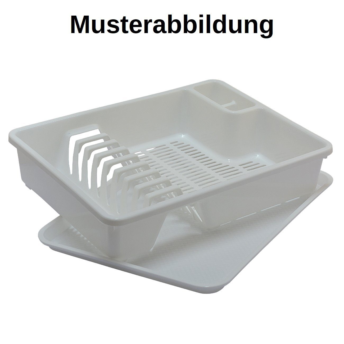 Engelland Geschirrständer Abtropfgestell, Abtropfgitter mit Wanne, für bis zu 9 Teller inkl. Besteck, spülmaschinengeeignet, BPA-frei
