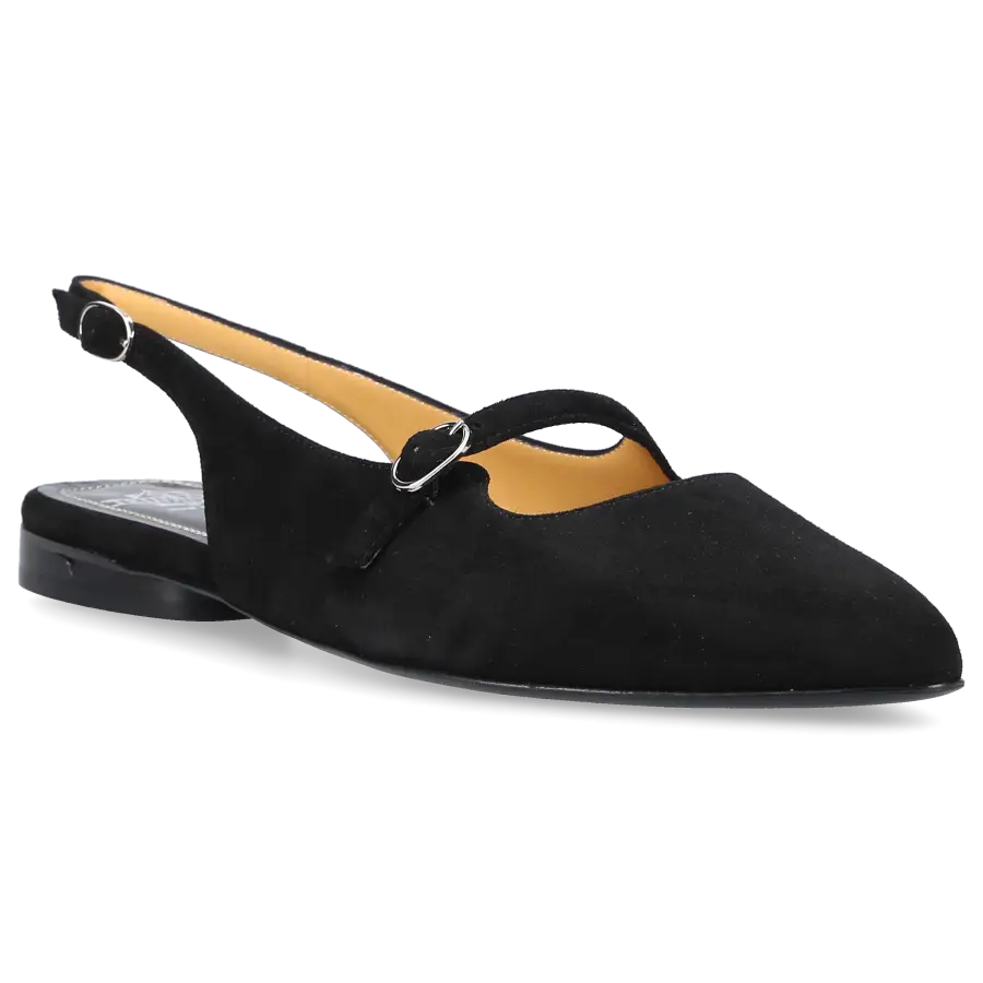Truman's - Sling-Ballerinas 9733 Veloursleder - schwarz