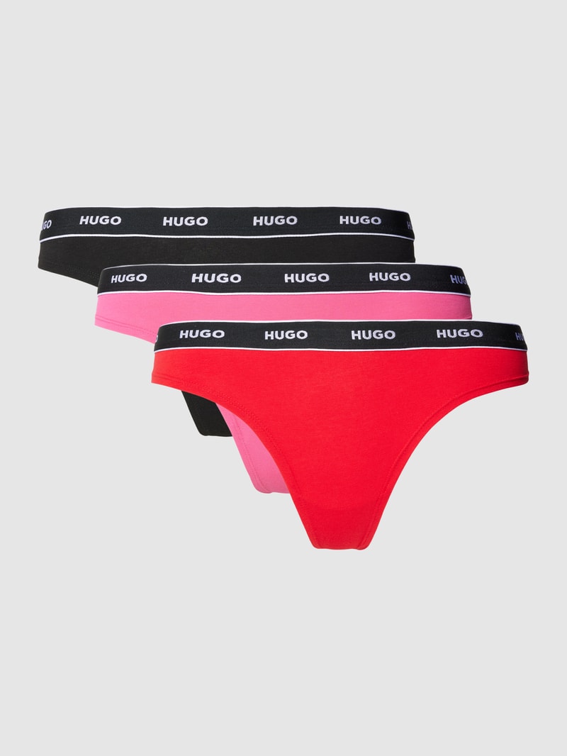 String mit elastischem Logo-Bund in pink