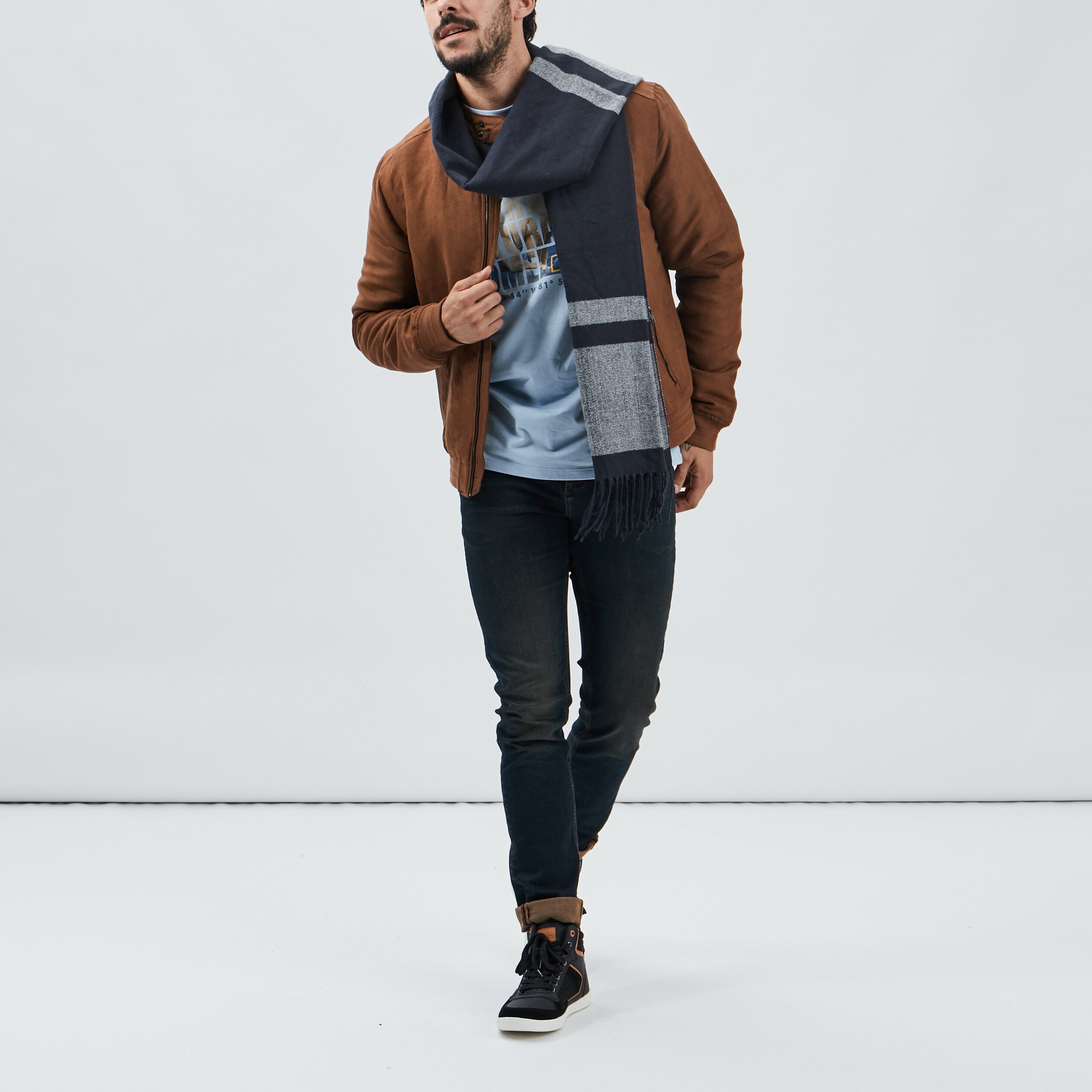 Jeans slim stretch Creeks denim dirty homme | La Halle