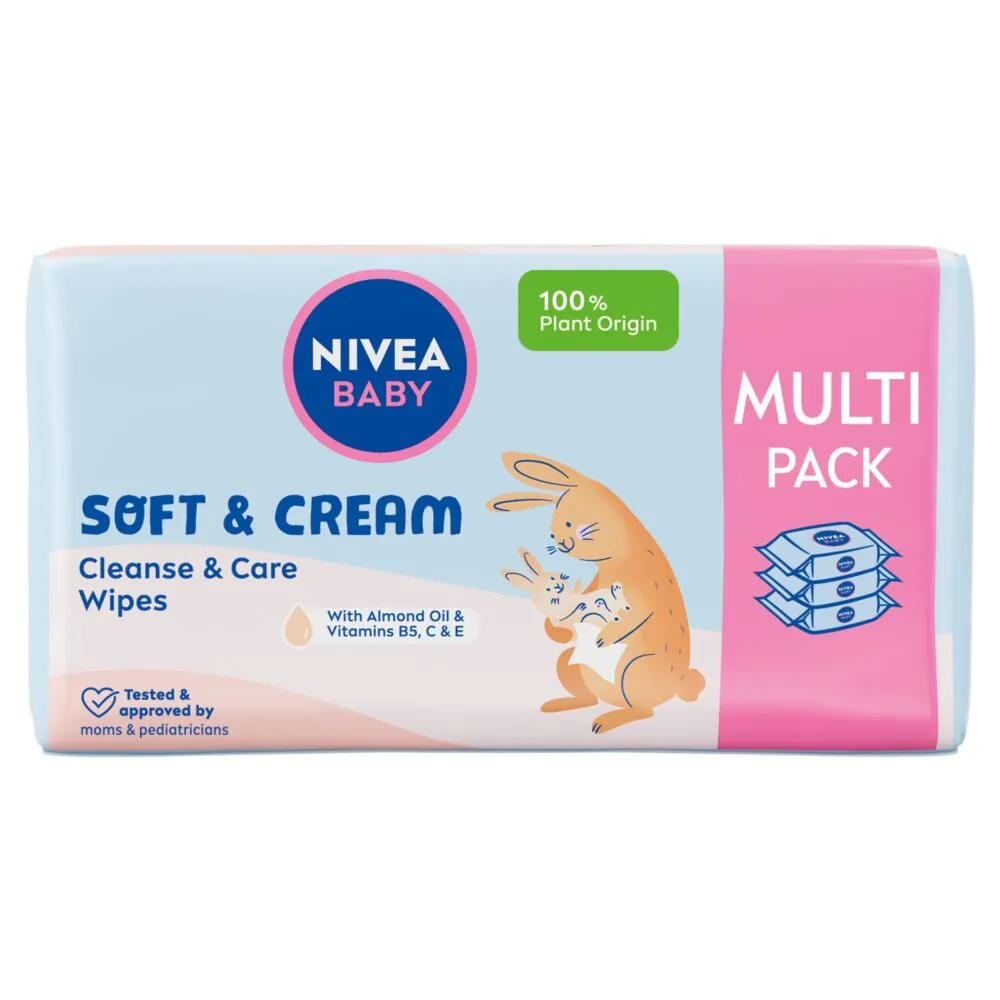 Nivea Baby biorazgradive vlažne maramice Soft & Cream 4x57 kom.