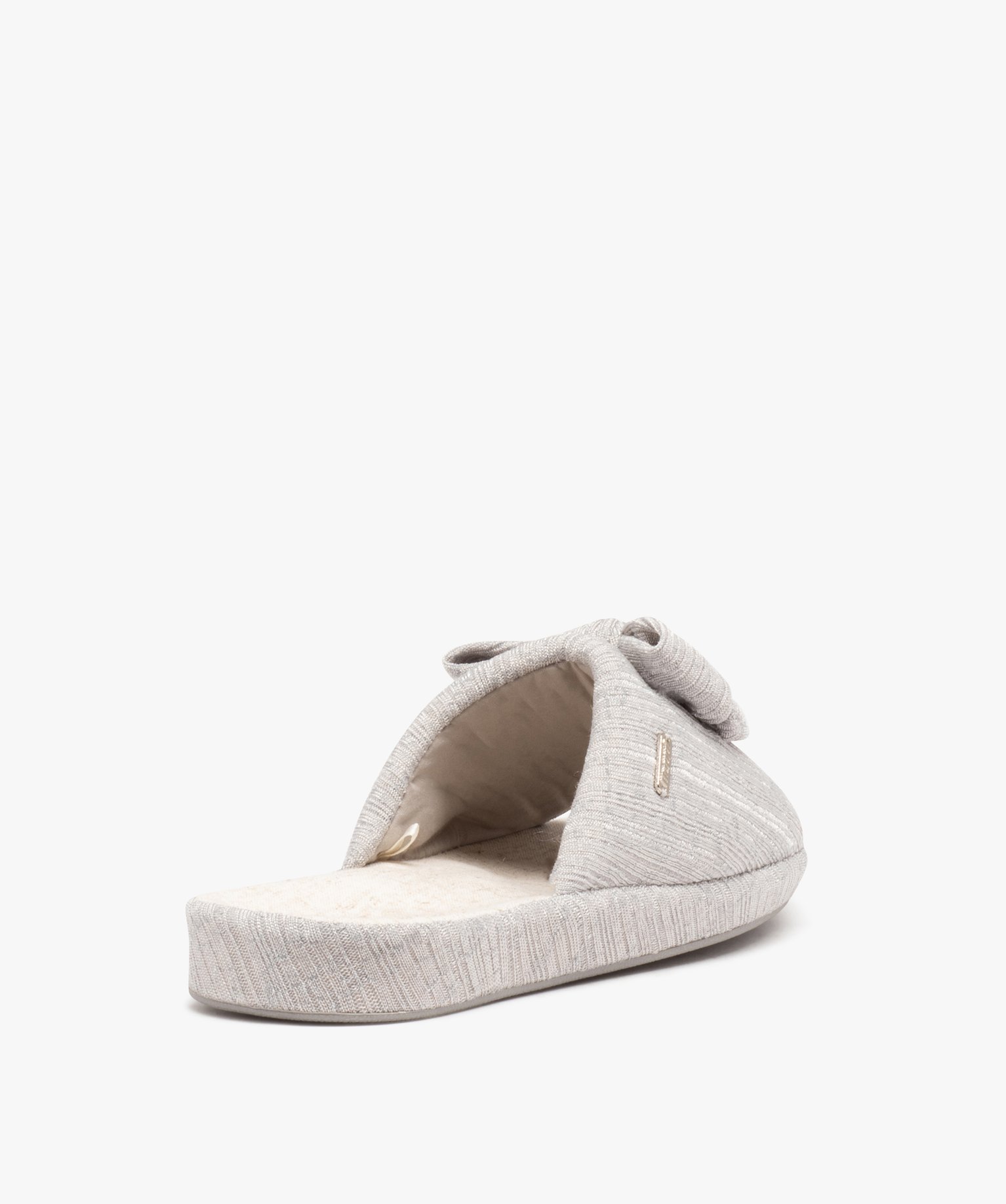Chaussons mules plats avec noeud femme - Beppi gris | GEMO