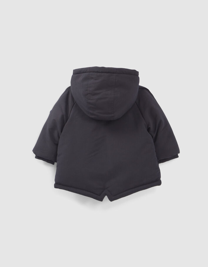 Parka marine fourrée à capuche bébé fille