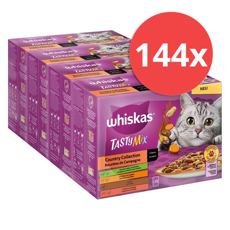 Jumbopack Whiskas Tasty Mix Portionsbeutel 144 x 85 g | bitiba %