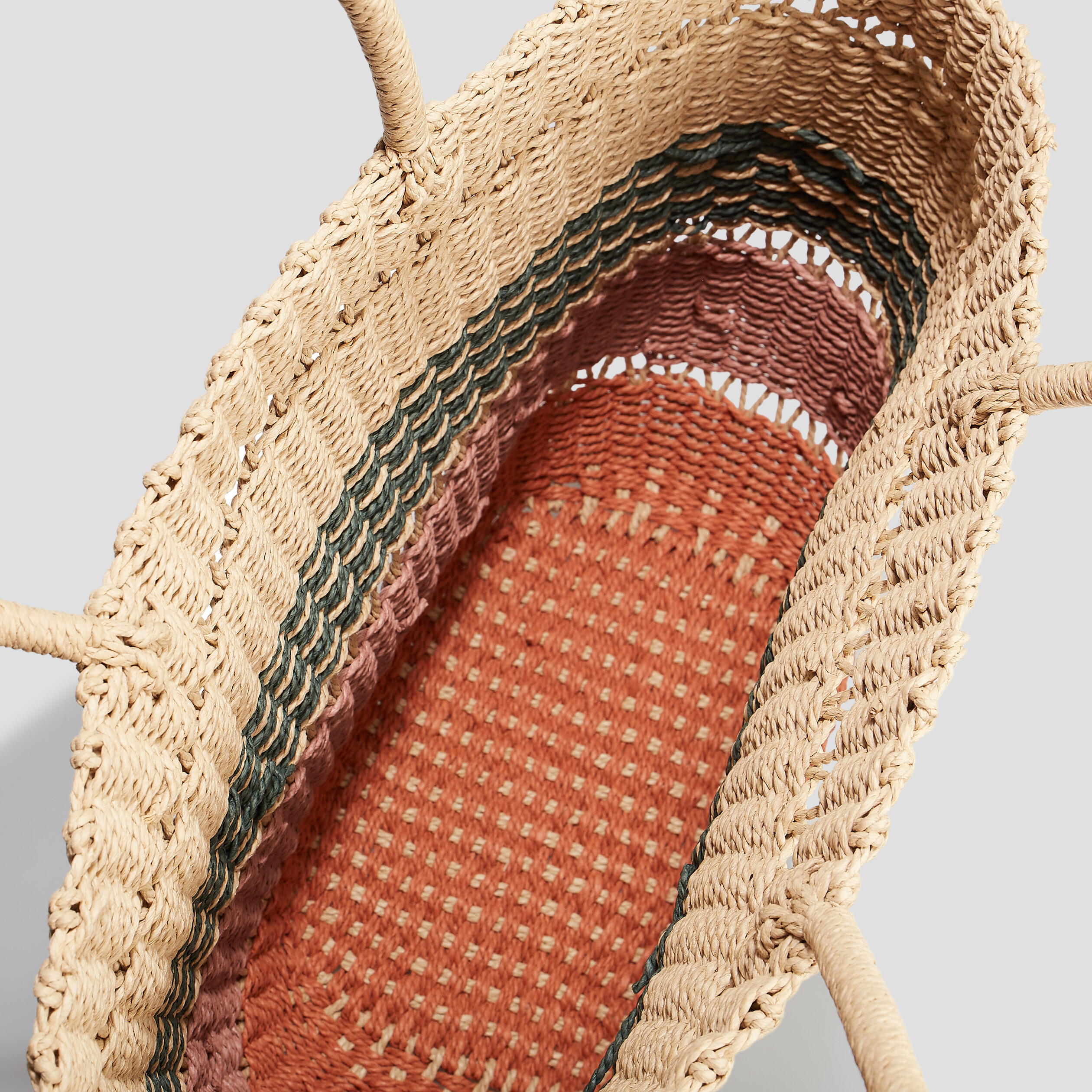 Sac panier tressé en paille multicolore femme | La Halle