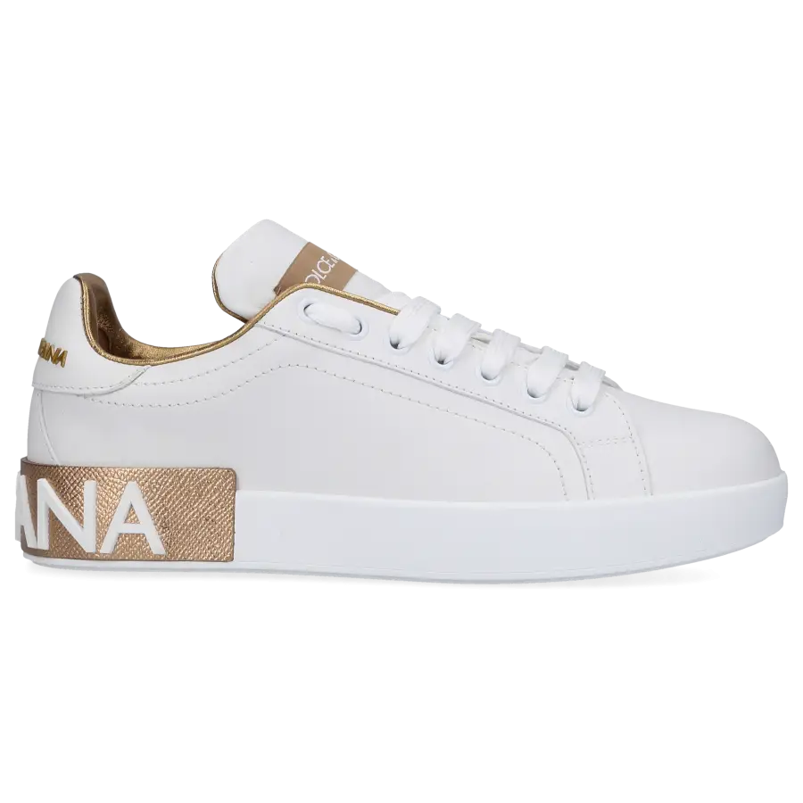 Dolce & Gabbana - Sneaker low PORTOFINO Kalbsleder - weiß