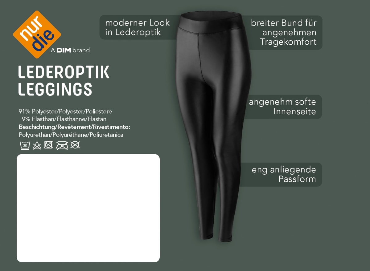 Leggings in Leder-Optik schwarz Gr. 40/42, 1 St