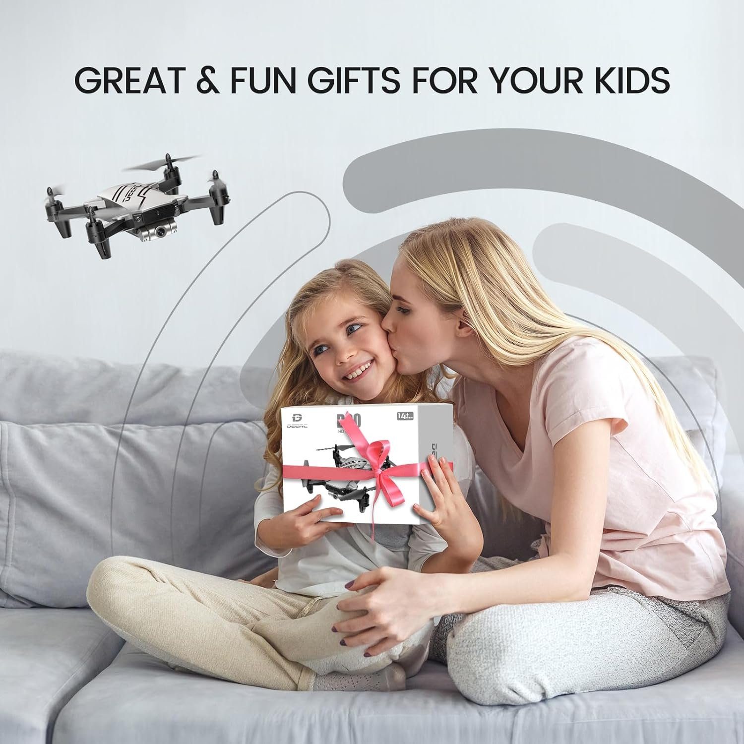 DEERC D20 Mini Drohne für Kinder mit HD FPV Kamera Drohne (HD1280 x 720p, mit Höhenhaltung, Headless Modus, One Key Start, 2 modulare Batterien)