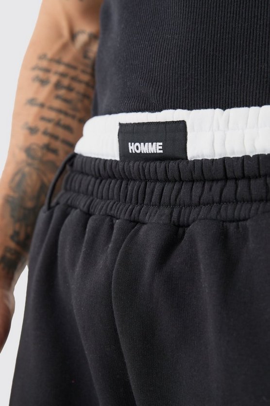 Lockere Shorts mit doppeltem Bund