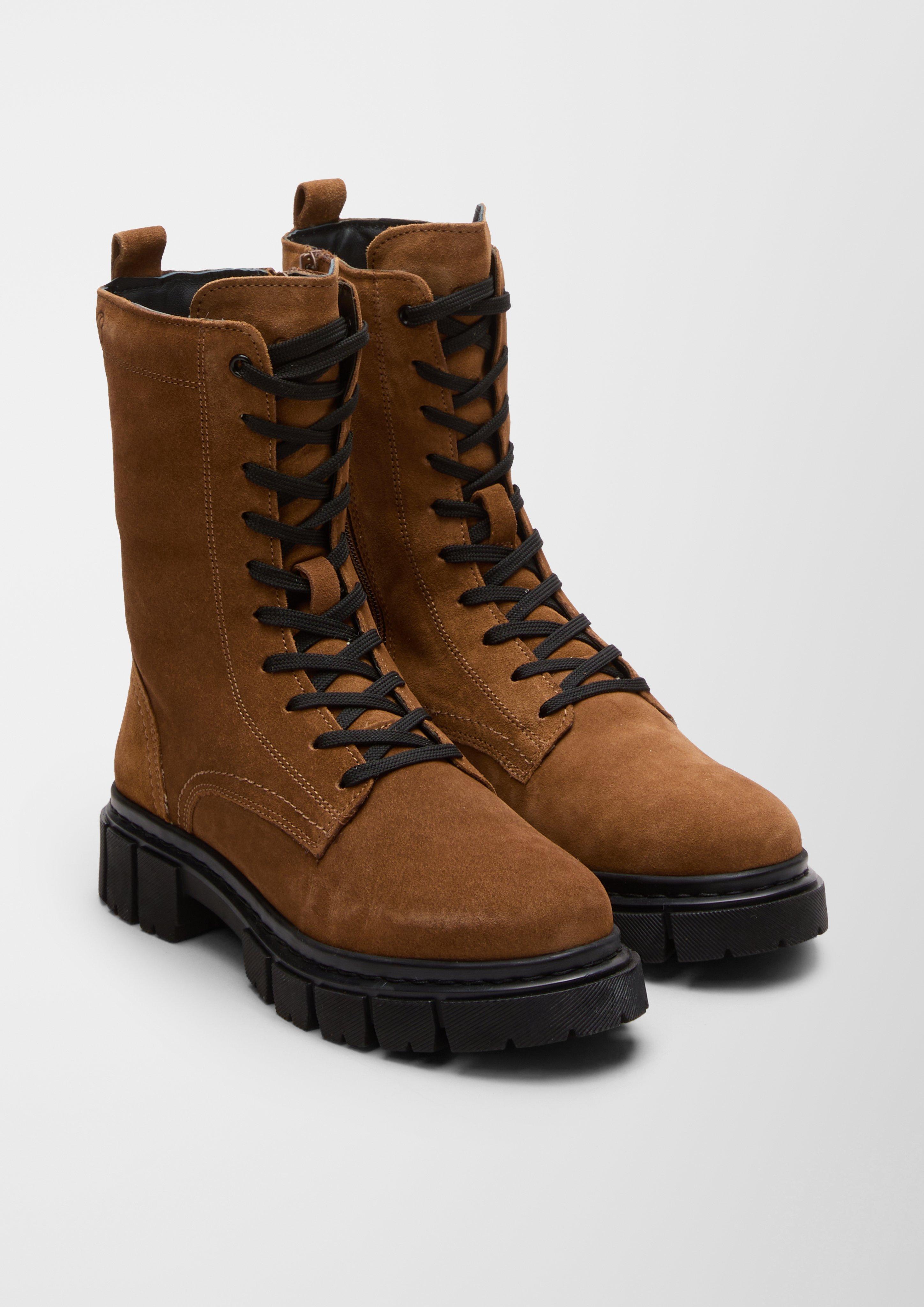 Warm gefütterte Lederstiefel  6006637-305