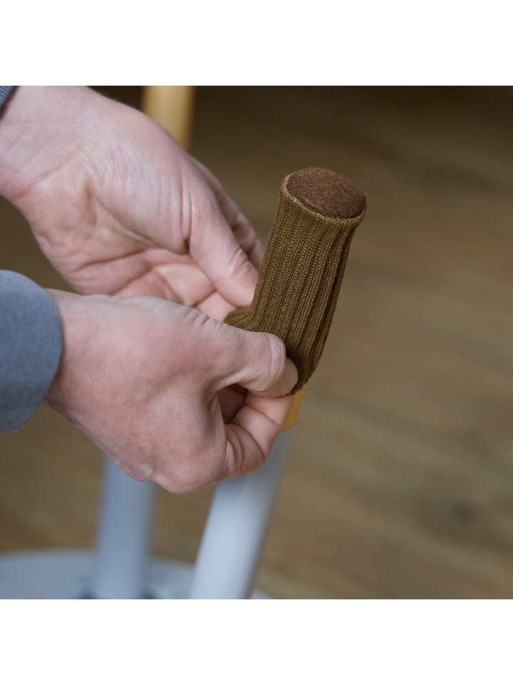 relaxdays 24 x Stuhlbeinsocken in Braun - (H)8,5 x Ø 2,5 cm günstig kaufen onesize