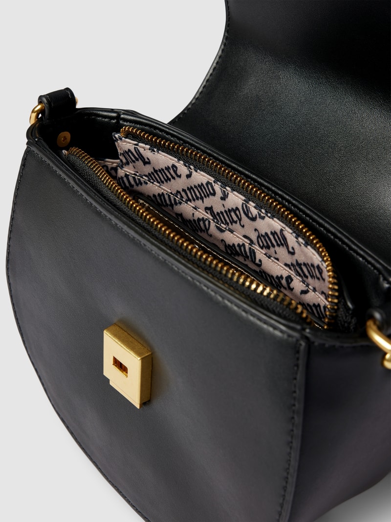 Handtasche mit Label-Details Modell 'Jasmine' in schwarz
