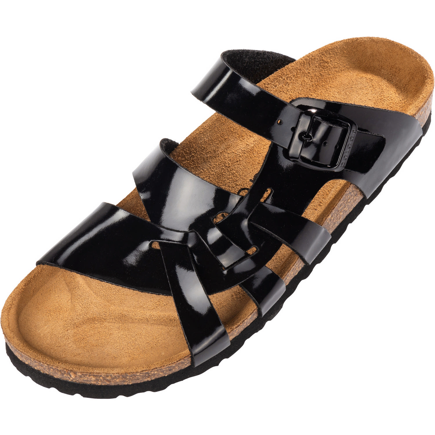 Palado Kreta, Pantoletten, Damen, Basic Lack Schwarz