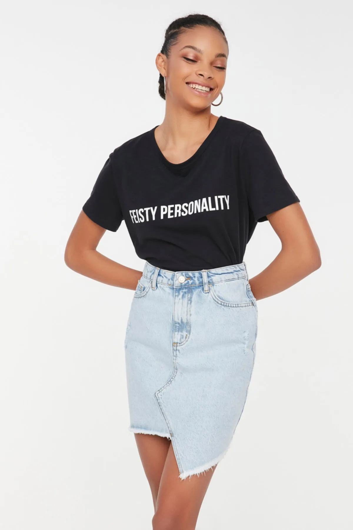 Trendyol Collection  blauer Mini-Jeansrock