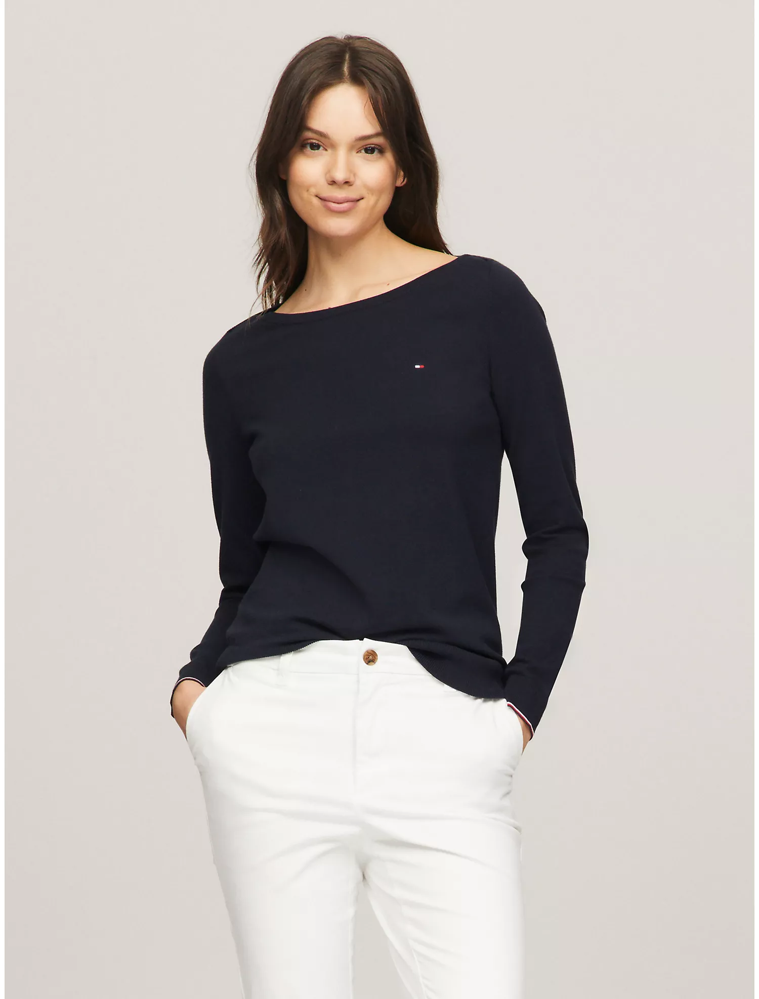 Solid Boatneck Sweater