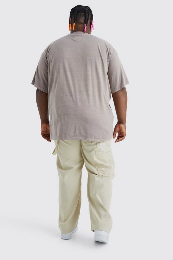 Plus lockere Hose mit Farbspritzern