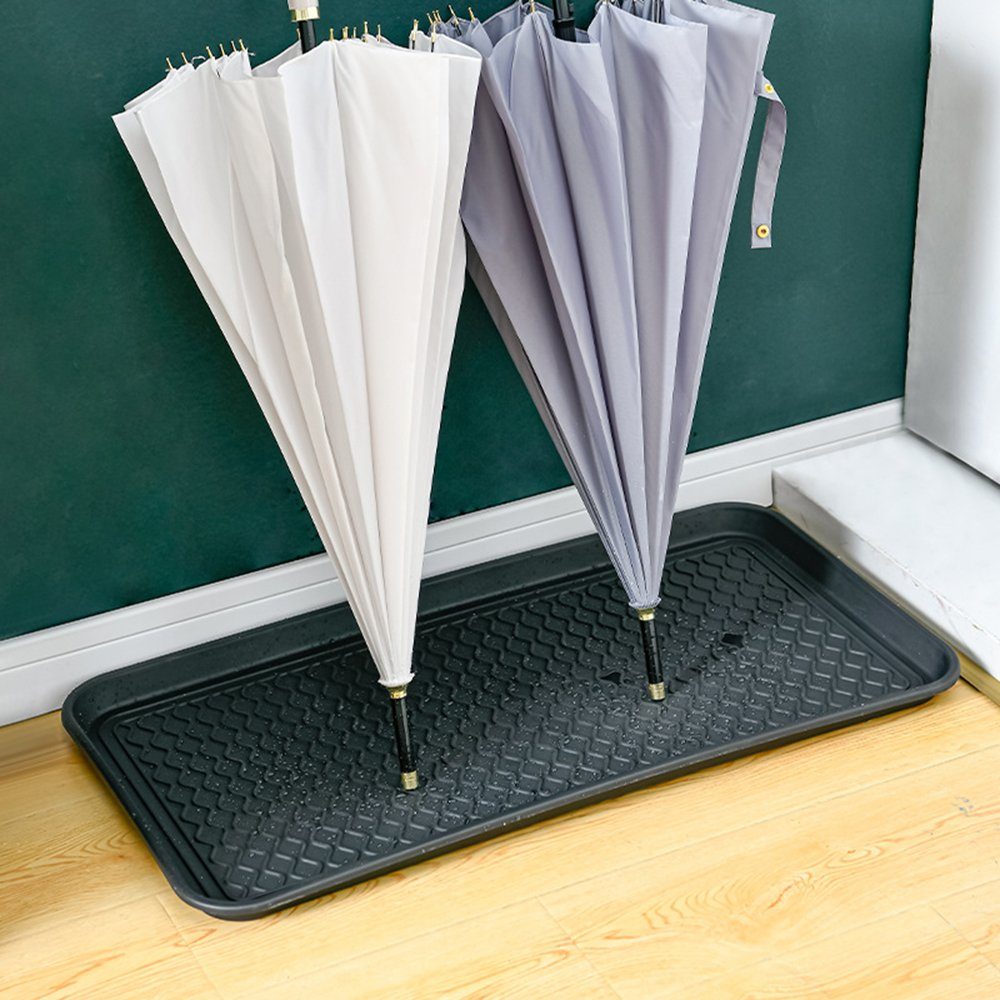 SCOHOME Schuhabtropfschale Schuhtablett Schuhabtropfschale (2-tlg., mit erhöhtem Rand 3.1 x 60 x 40 cm, schwarz), Schuhablage Schuhwanne Schuhbrett Schuhmatte