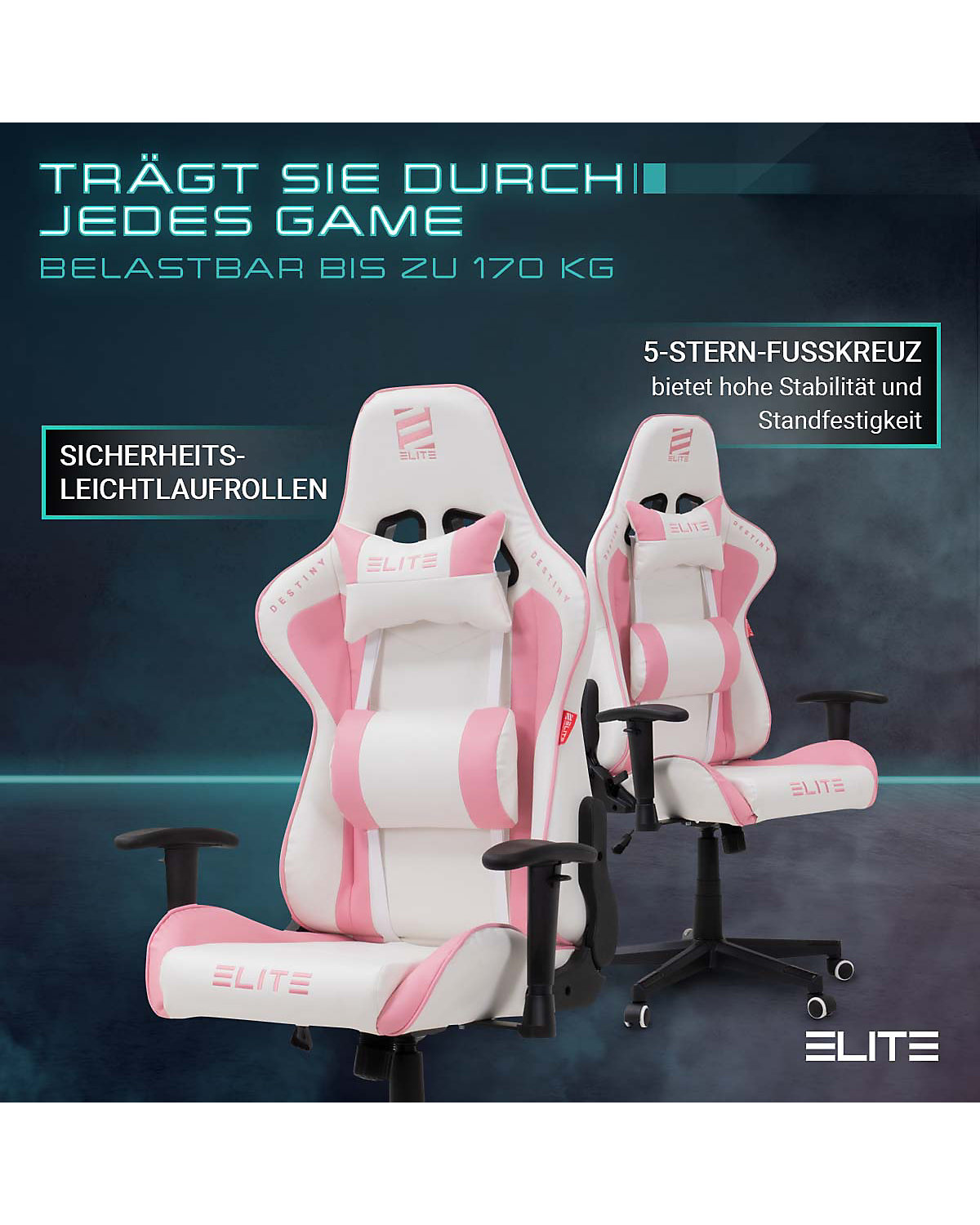 Gaming Stuhl DESTINY MG200 - Ergonomischer Racing Gaming Stuhl - Auch als RGB