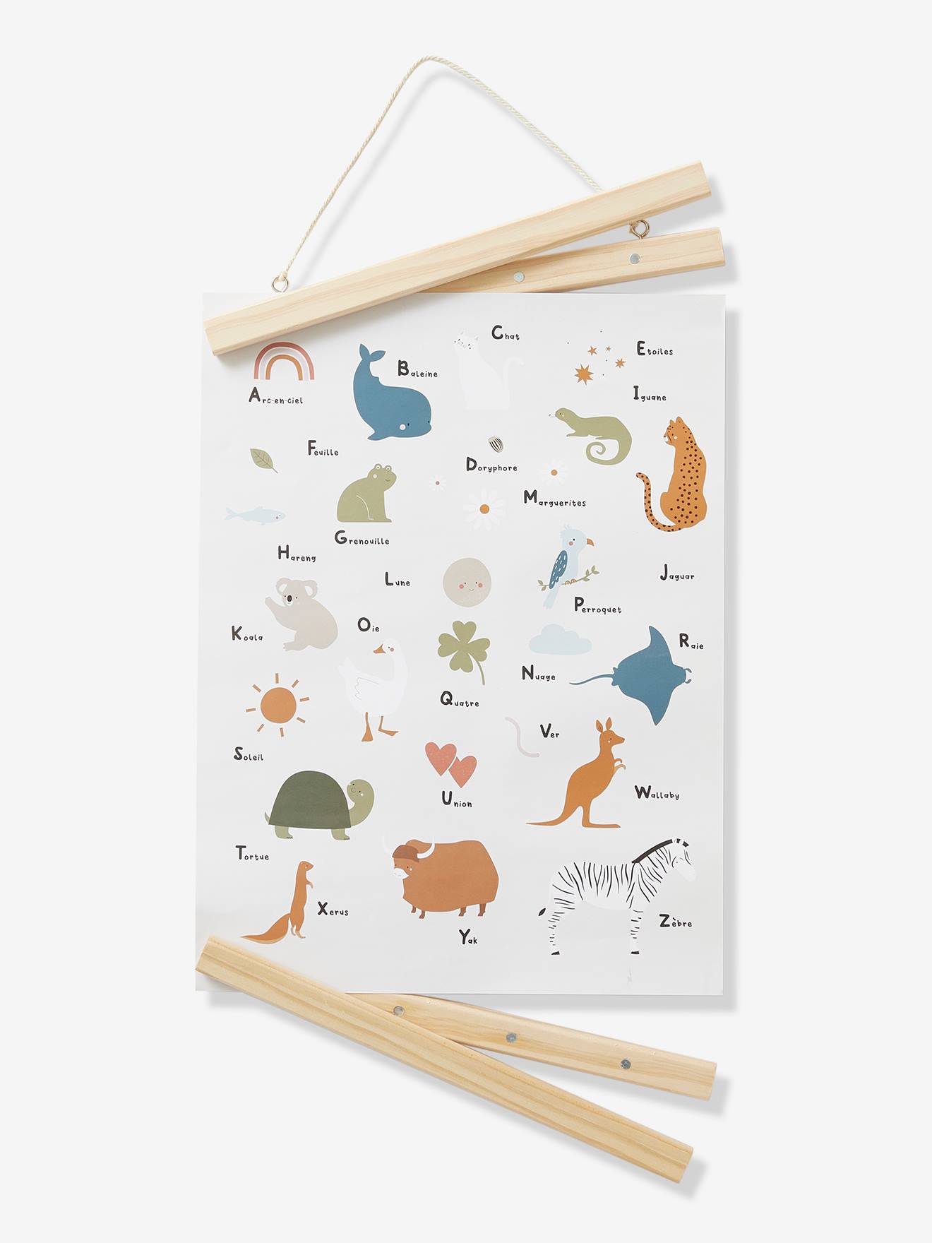 Affiche abécédaire MINI ZOO beige