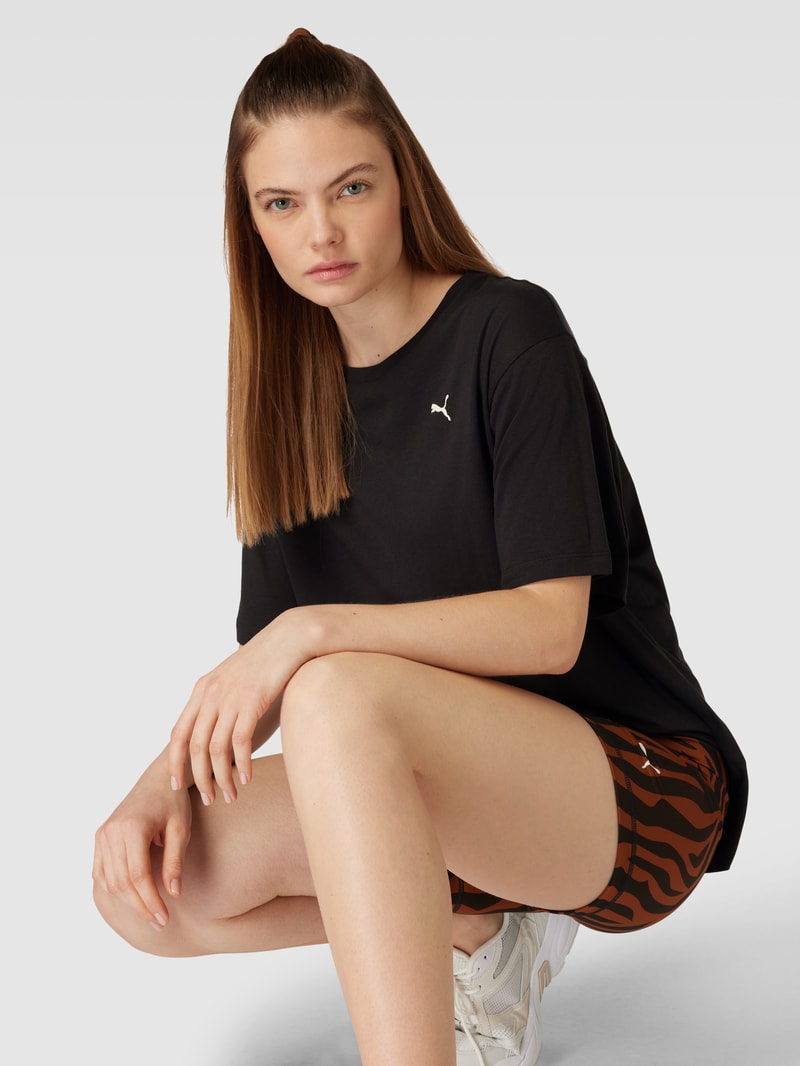 T-Shirt mit Rundhalsausschnitt Modell 'ANIMAL' in black