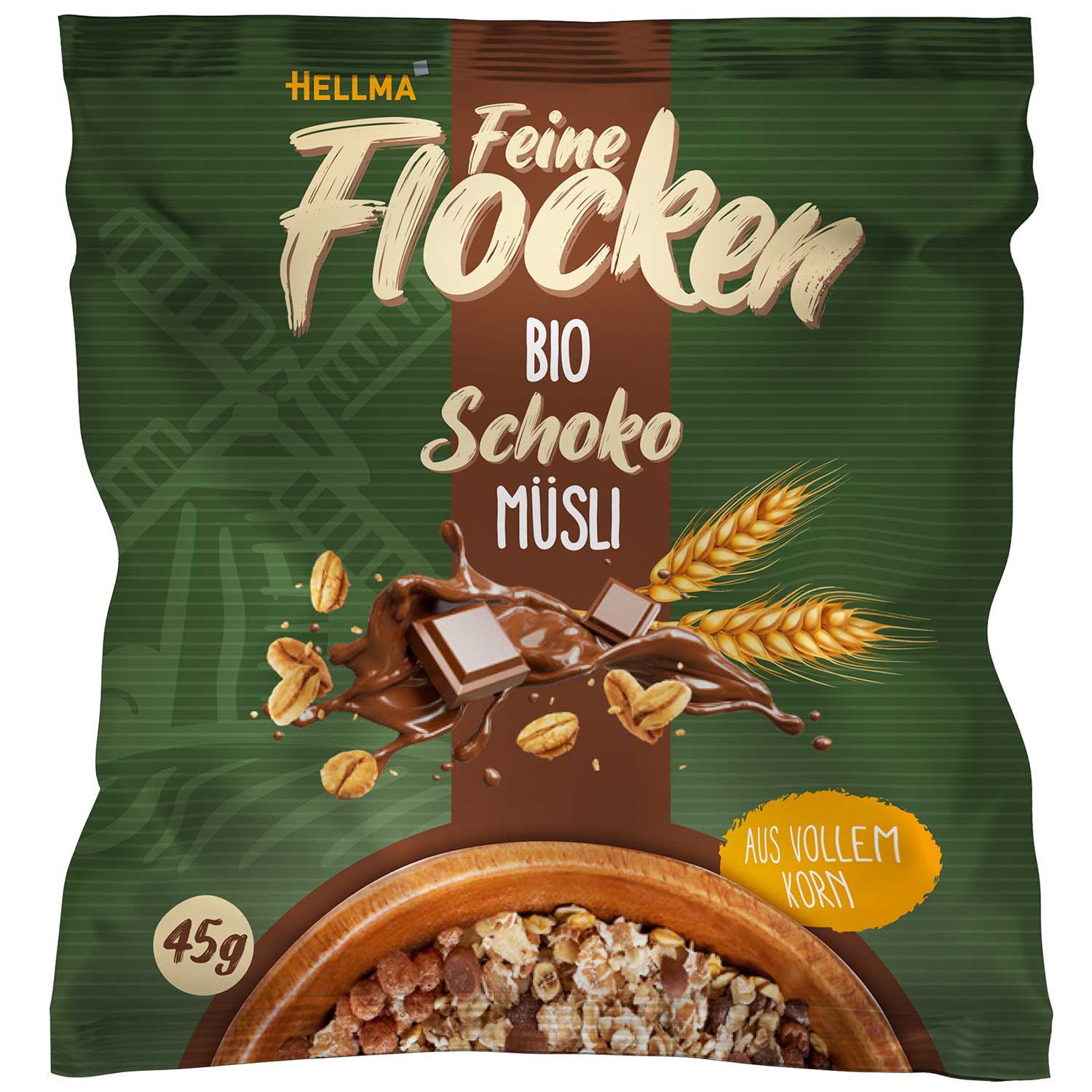 Hellma Feine Flocken Bio Schoko Müsli 40x45g