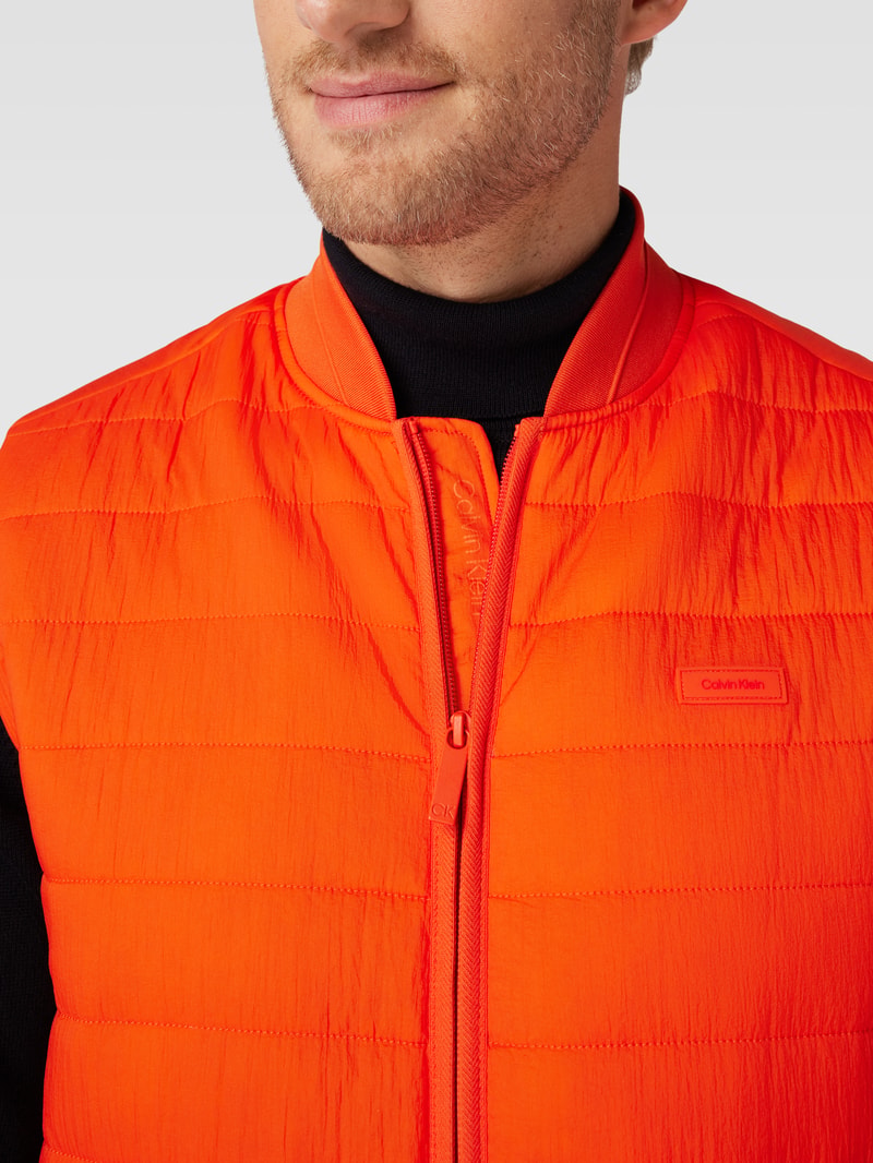 Weste mit Label-Details Modell 'CRINKLE' in orange