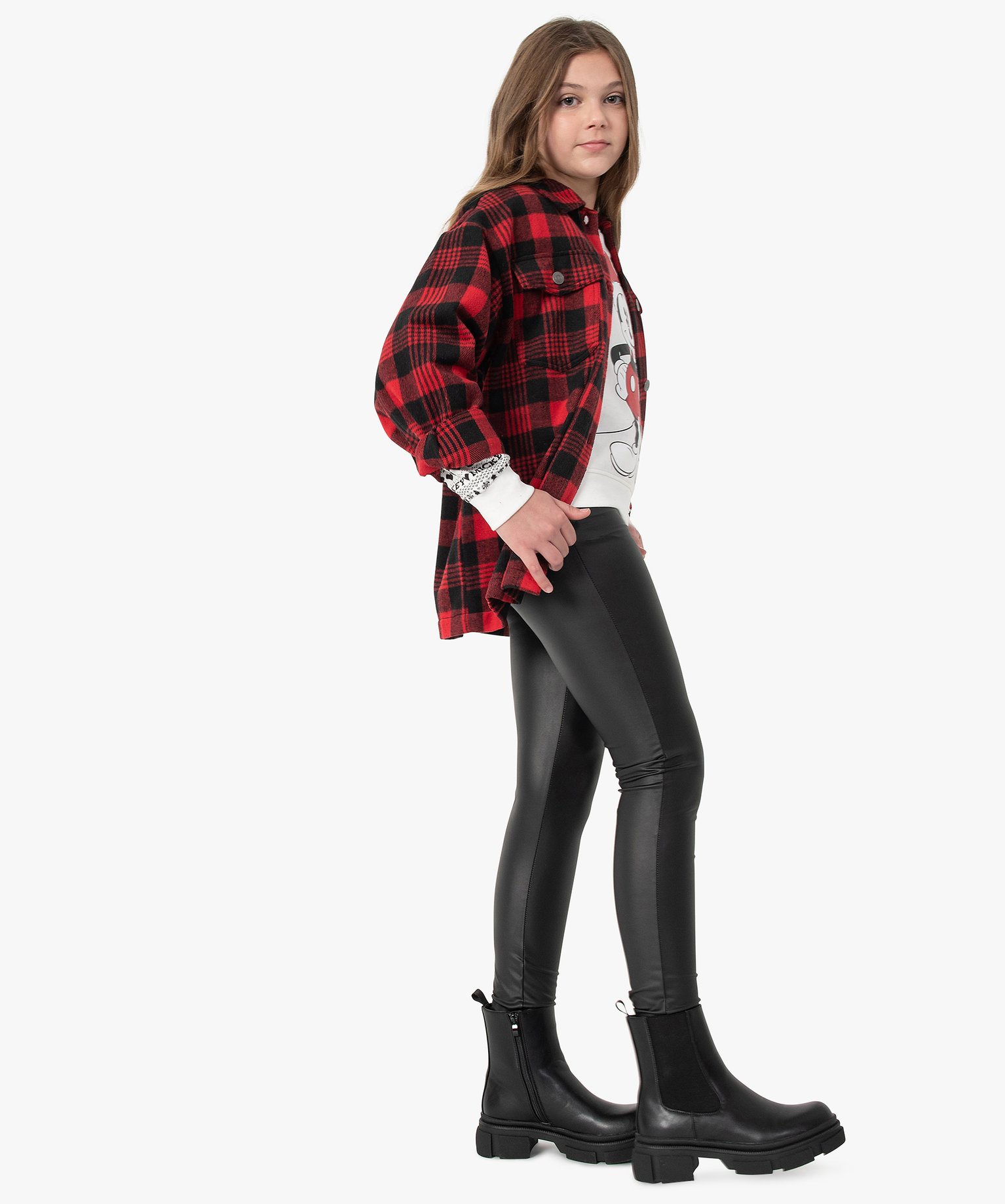 Veste fille faon chemise à carreaux | GEMO