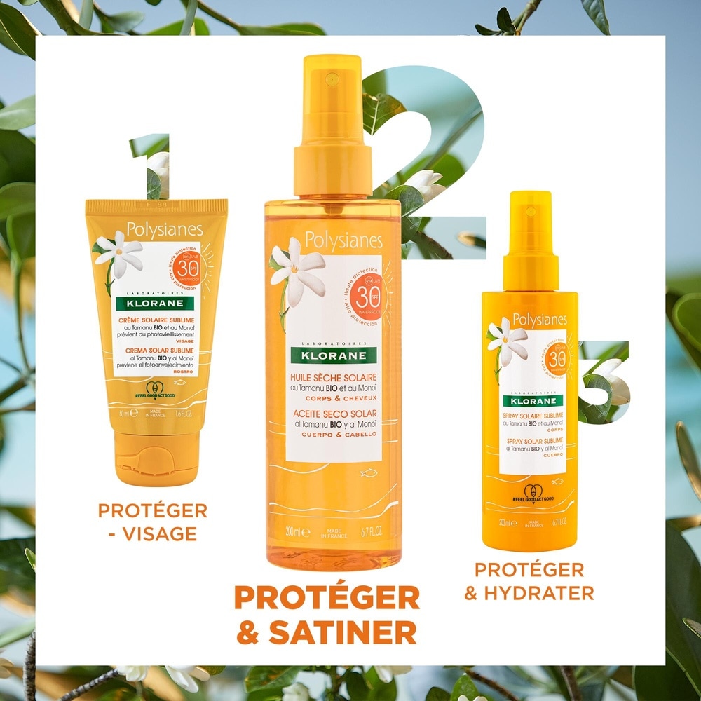 Klorane SOLAIRE Huile sèche solaire SPF 30 - 200 ml Huile sèche