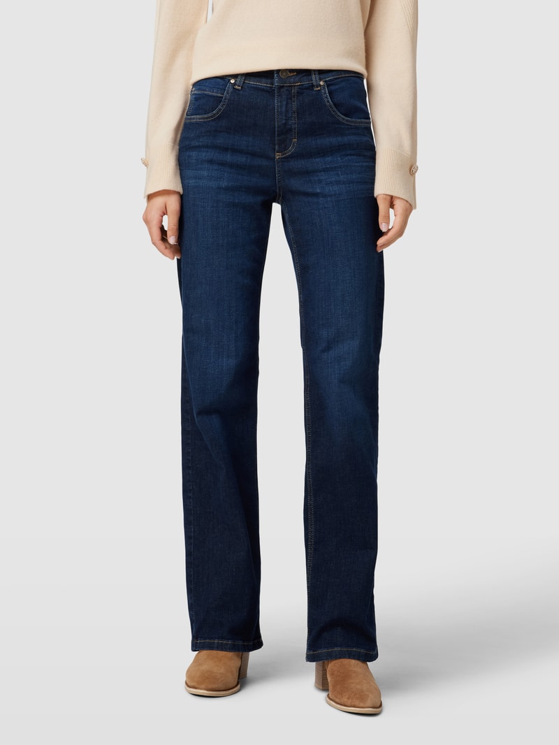 Jeans mit 5-Pocket-Design Modell 'LARA' in dunkelblau