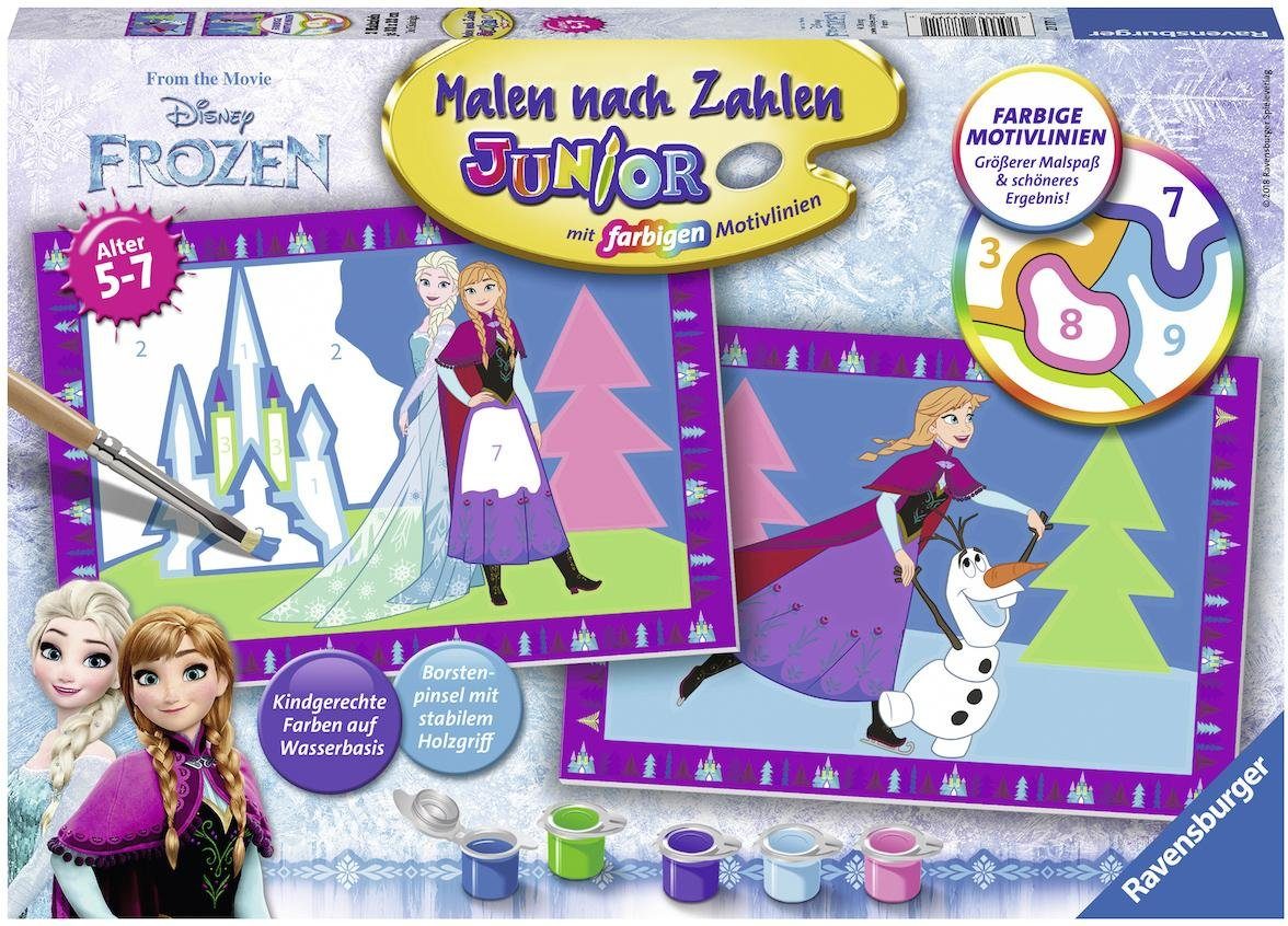 Ravensburger Malen nach Zahlen Junior,  Frozen, Die Eiskönigin, Made in Europe, FSC® - schützt Wald - weltweit